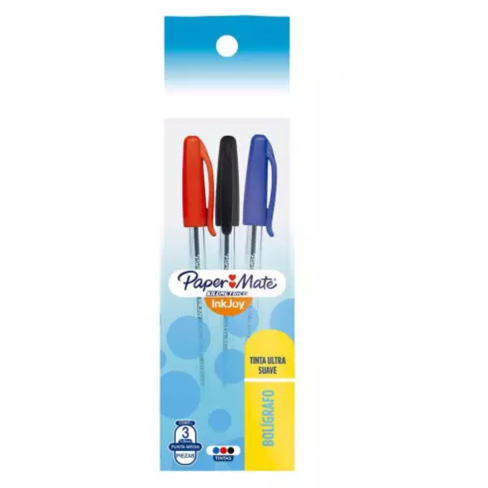 Bolígrafo Kilométrico Mediano Surtido Azul, Rojo y Negro