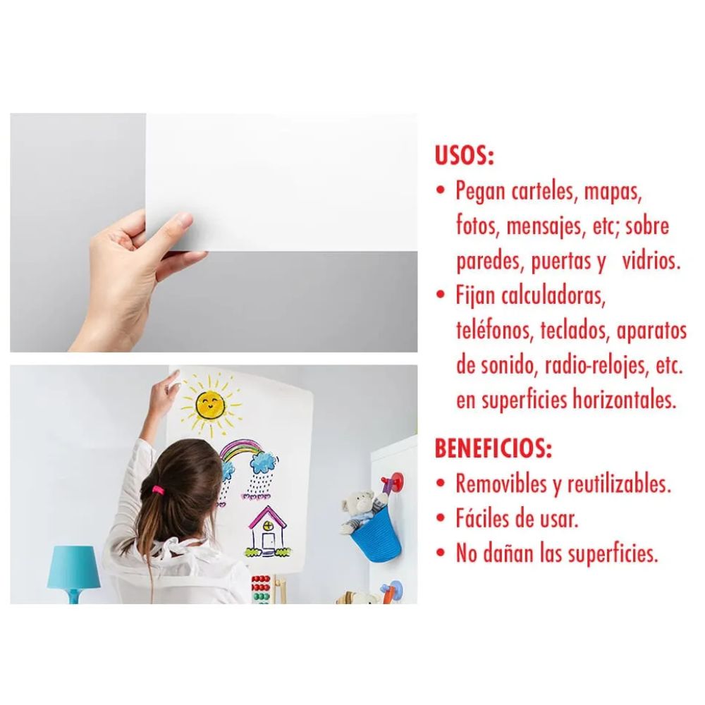 Cuadritos Adhesivos Pritt Tak Removibles | Blanco 35g | Multiusos | Henkel