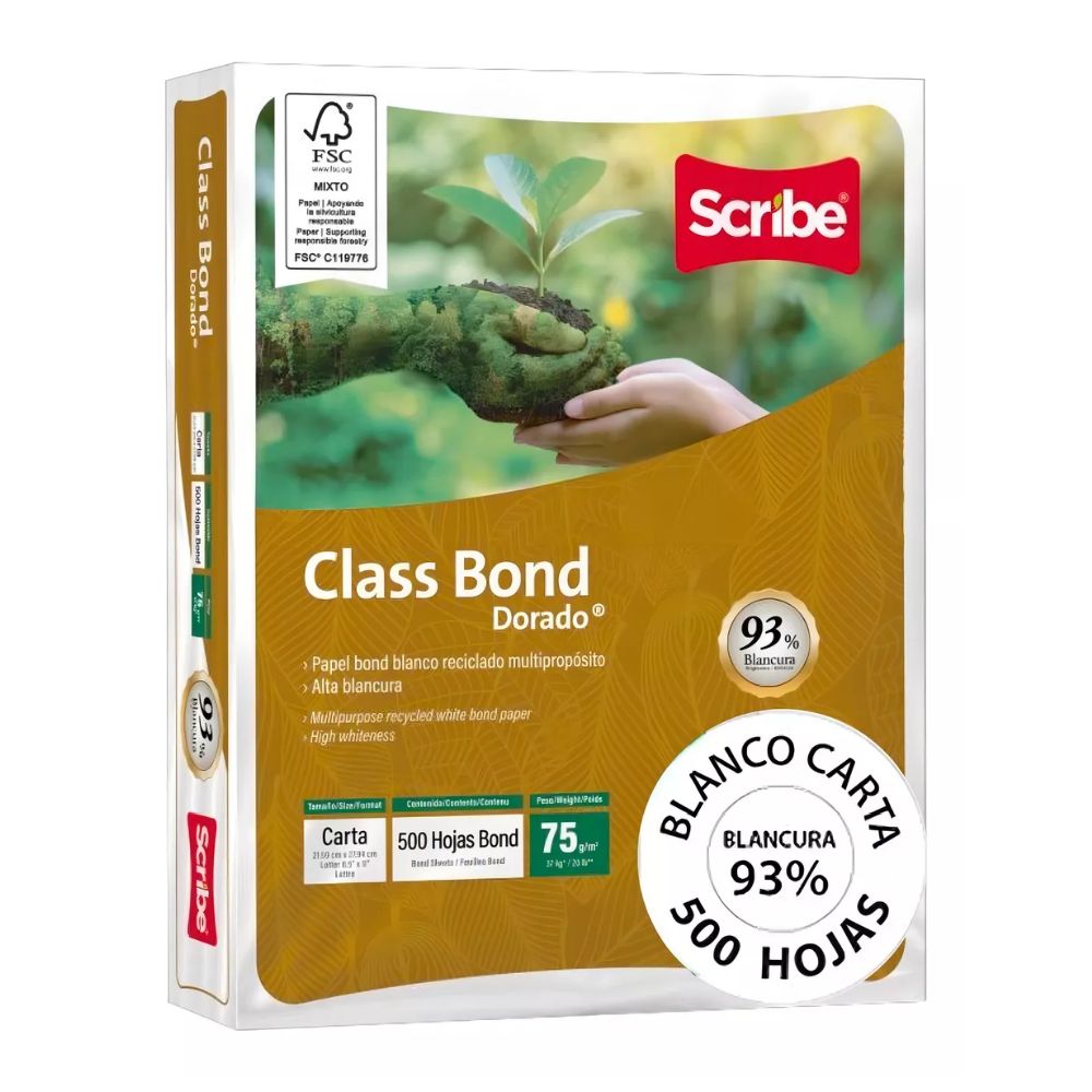 Papel Class Bond Dorado Carta Scribe 75 g – Paquete 500 Hojas