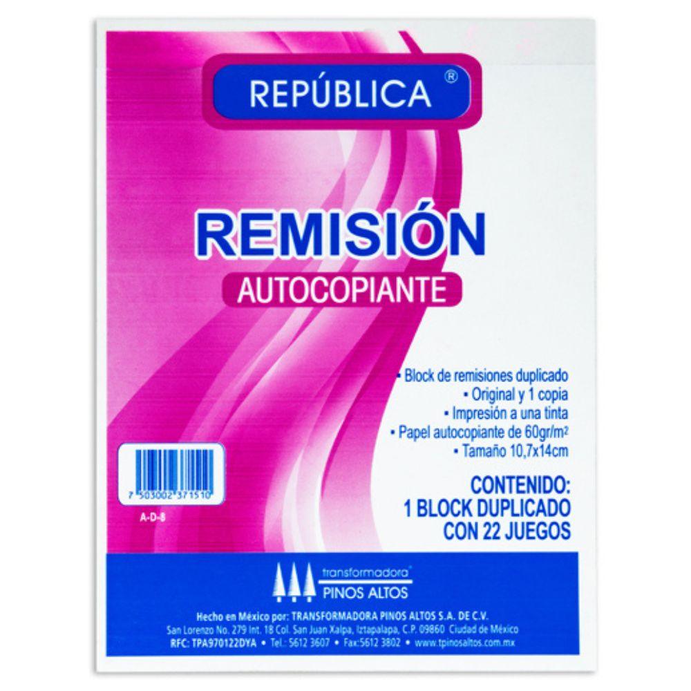 Remisión Autocopiante Pinos Altos De 1/8 - Colmenero Shop