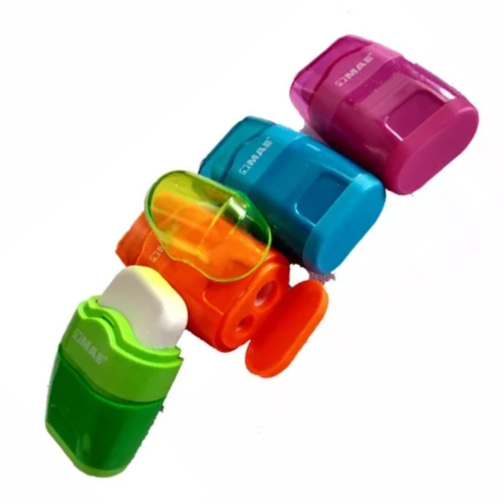 Sacapuntas Doble Con Depósito Y Goma Mae Blíster 2 Pieza