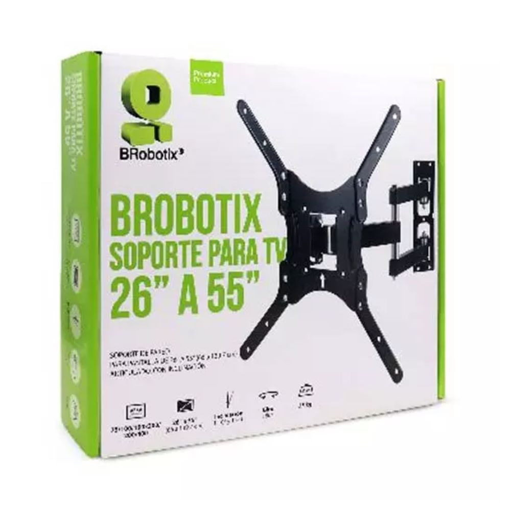 Soporte TV Brobotix Articulado 26-55\" | 35kg | Inclinación Ajustable