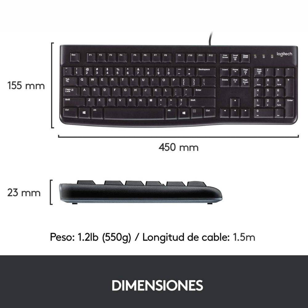 Teclado logitech K120 antisalpicaduras USB