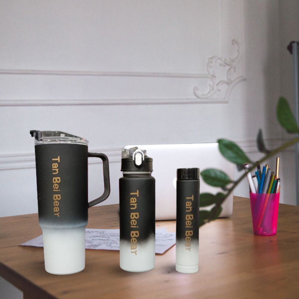 Vaso, Y Botella De Agua Deportiva Motivacional 3 Piezas 