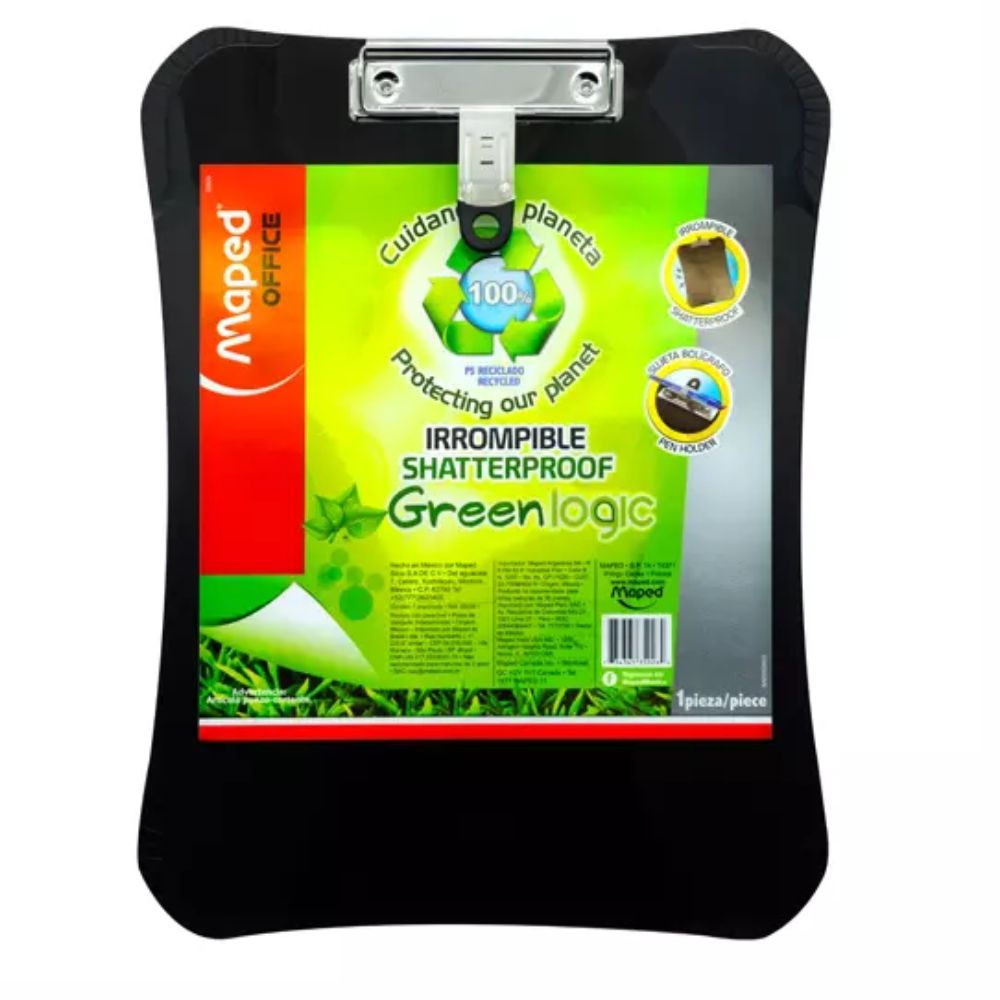 Clipboard plástico greenlogic Maped color negro 35026