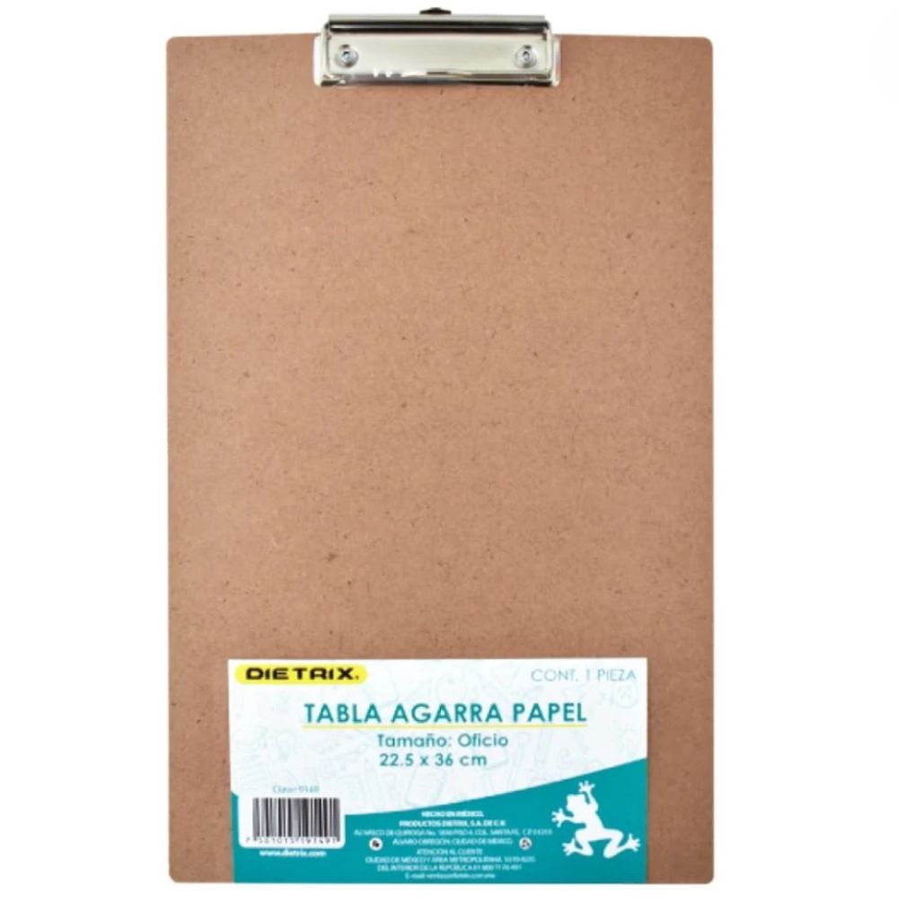 Tabla Sujetapapel Dietrix Oficio | Color Madera | Broche Metálico 9149