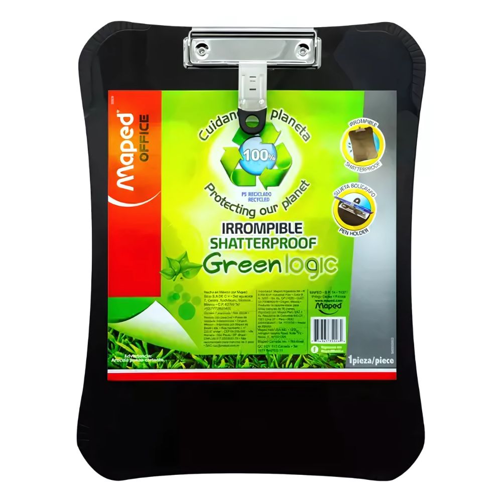 Tabla Sujetapapeles Maped Negra - Plástico Reciclado | GreenLogic