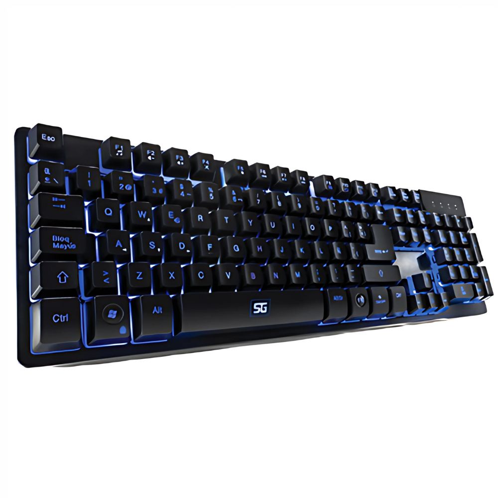 Teclado Vorago KB-502 Multimedia Iluminado RGB USB Color Negro