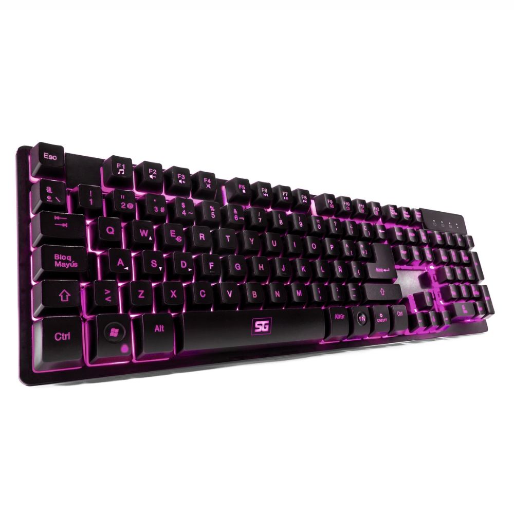 Teclado Vorago KB-502 Multimedia Iluminado RGB USB Color Negro