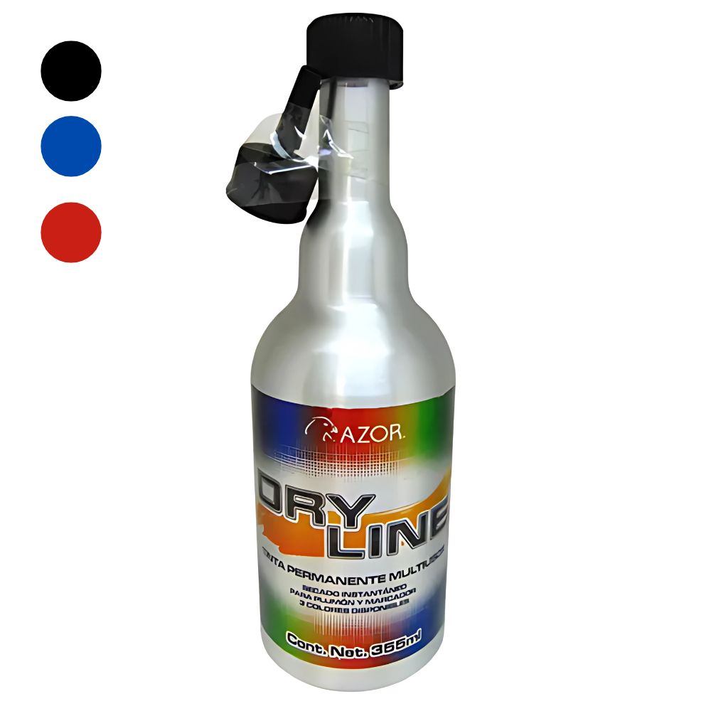 Tinta Permanente Azor Dry Line Negra 355 ml Modelo 2075NE