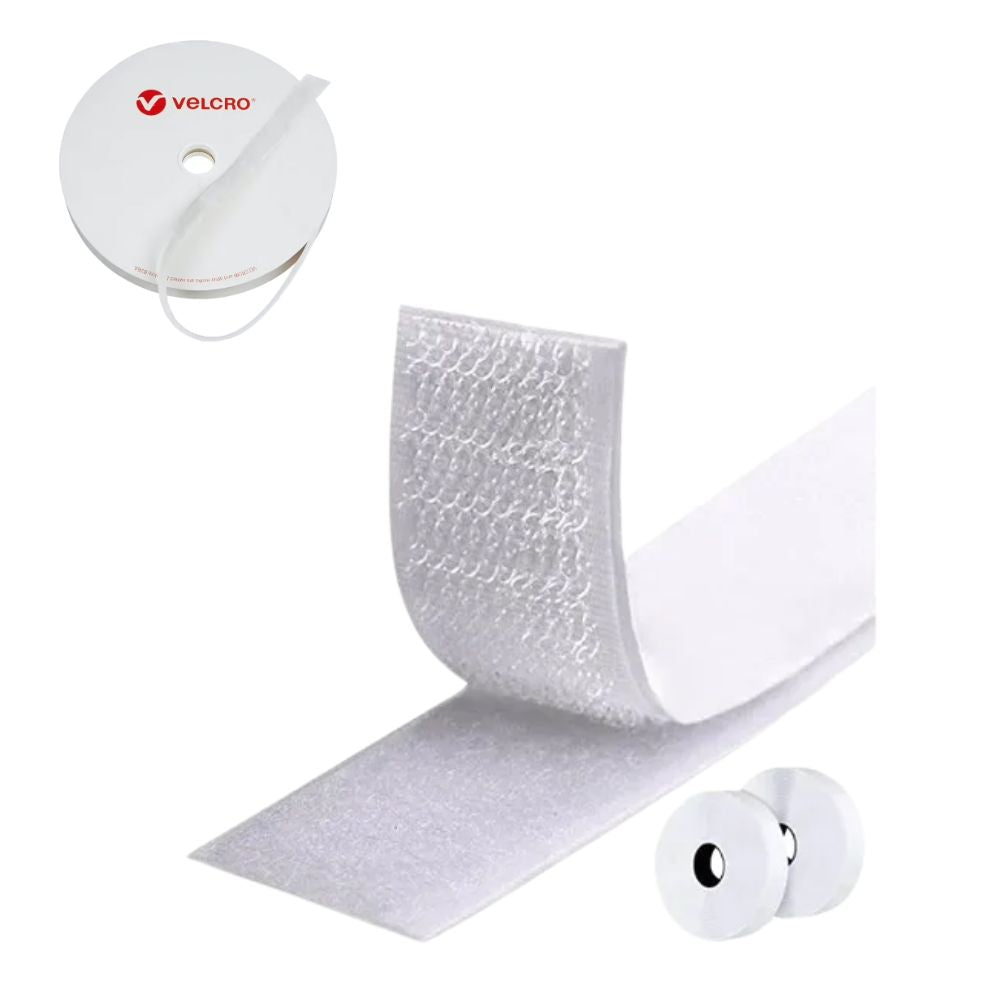 Velcro Blanco 20mm | Rollo 10 Metros | Felpa Cosible | Uso Industrial y Hogar