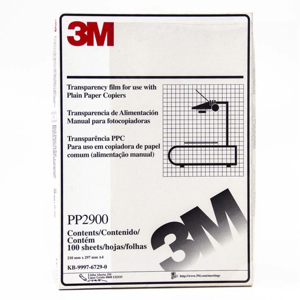 Acetato Transparencia 3M PP2900 Carta | 100 Hojas | Para Proyector Tóner