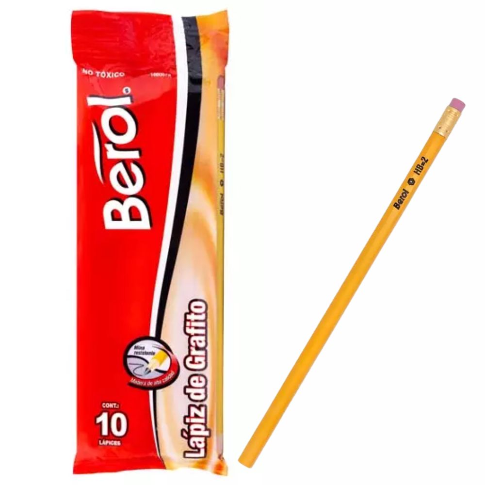 Lápiz Berol HB N° 2 Hexagonal | Paquete con 10 Piezas