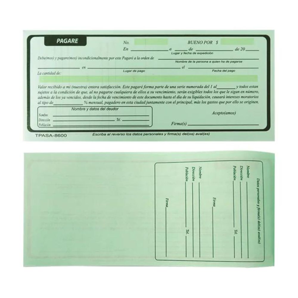 Pagare Pinos Altos Block Con 100 Hojas