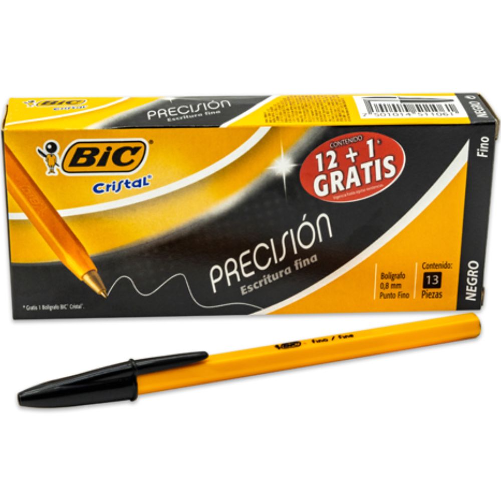 Bolígrafo BIC Cristal | Punto Fino 0.8mm | Colores Negro, Rojo, Azul