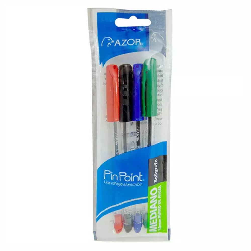 Bolígrafo AZOR Pin Point 0.7 mm | 4 Colores Surtidos