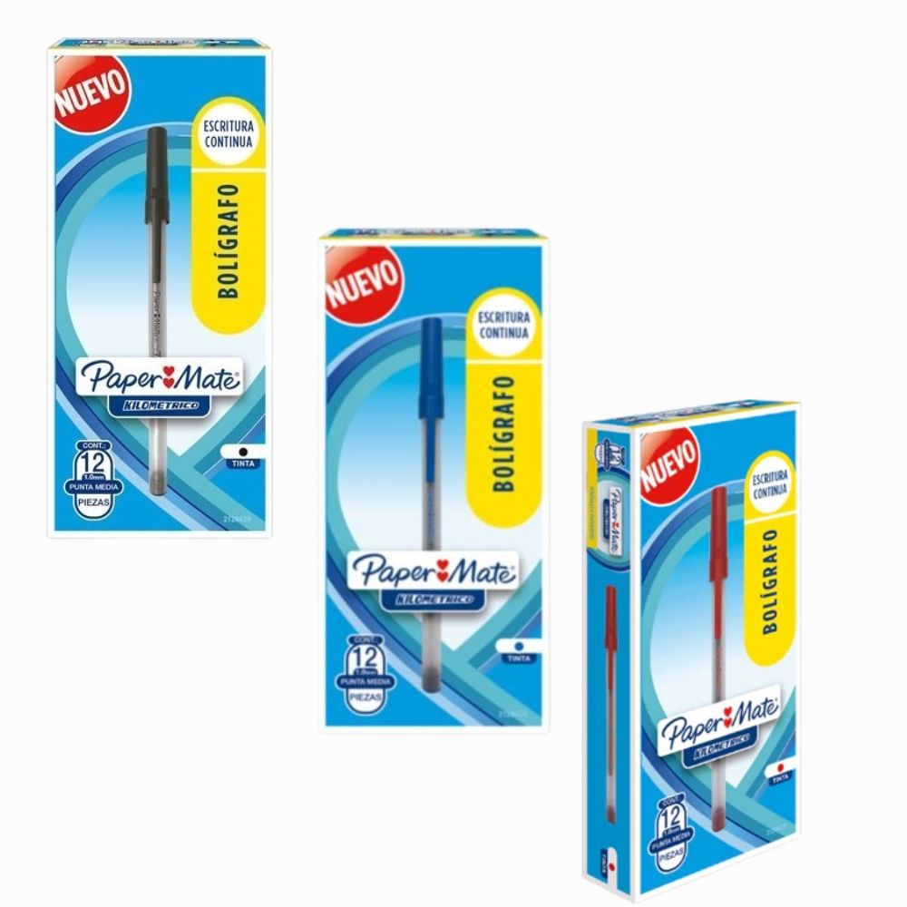 Bolígrafo Paper Mate Kilométrico 1.0mm | Caja c/12 Pzas | Escritura Suave