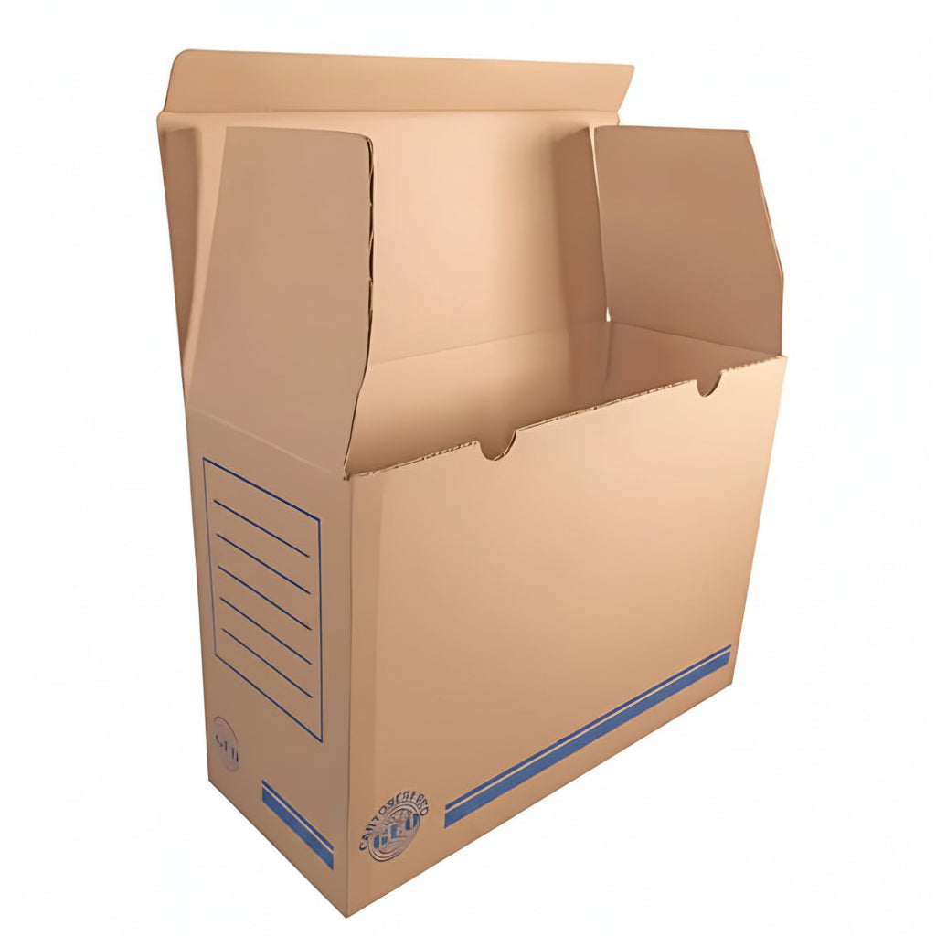 Caja Galletera GEO Kraft 38x15.5x27 cm | Archivo Histórico Resistente
