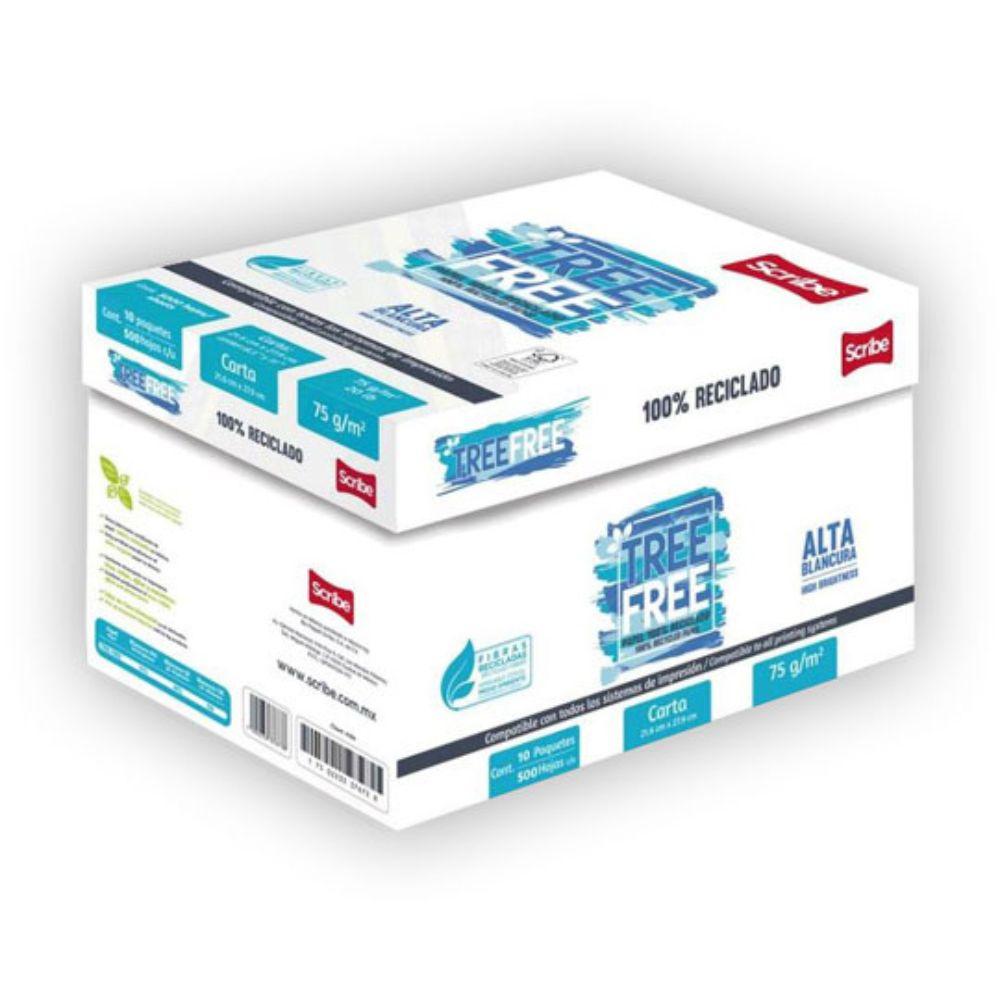 Caja de Papel Bond Scribe Tree Free Carta 75g | 5000 Hojas