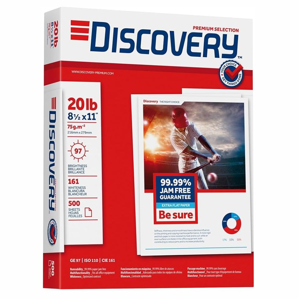 Papel Bond DISCOVERY Carta 75 gms | 97 % Blancura | con 500 Hojas