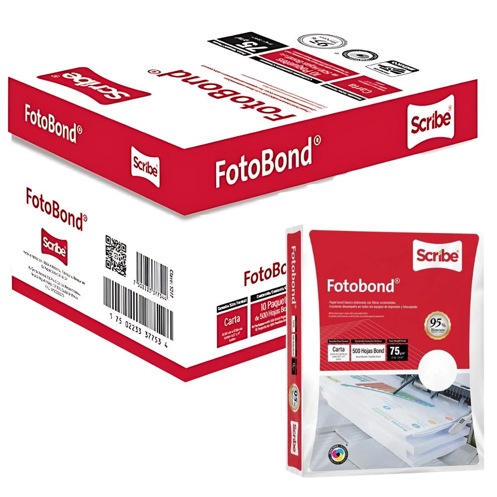 Caja de papel Fotobond tamaño carta (216 x 279 mm) - Caja con 5000 hojas