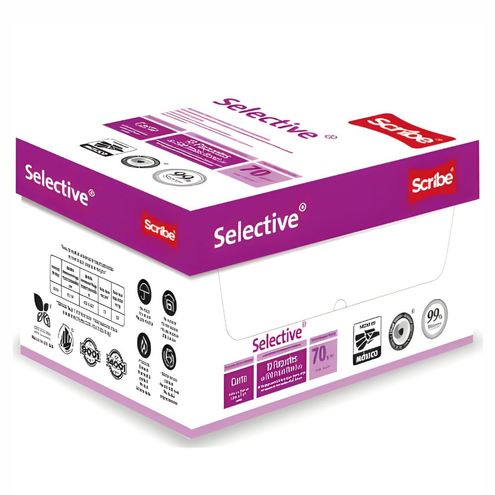 Papel Scribe Selective Carta 99% Blancura 70g | Caja 5000 Hojas