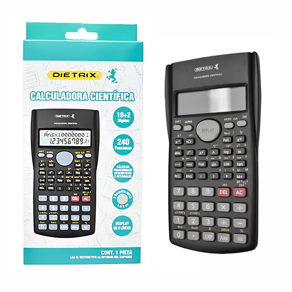 Calculadora Científica Dietrix 5263 | 240 Funciones | Display de 2 Líneas
