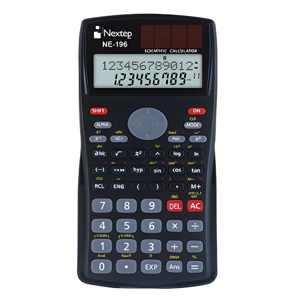 Calculadora Científica Nextep 240 Funciones | Doble Línea | 12 Dígitos | Batería AA