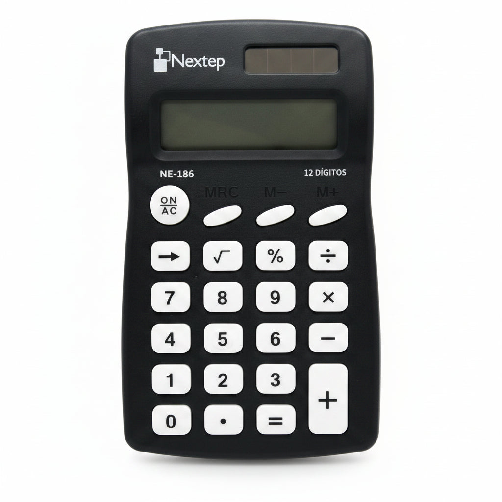 Calculadora Nextep 12 Dígitos De Bolsillo Solar/Batería NE-186 - Colmenero Shop