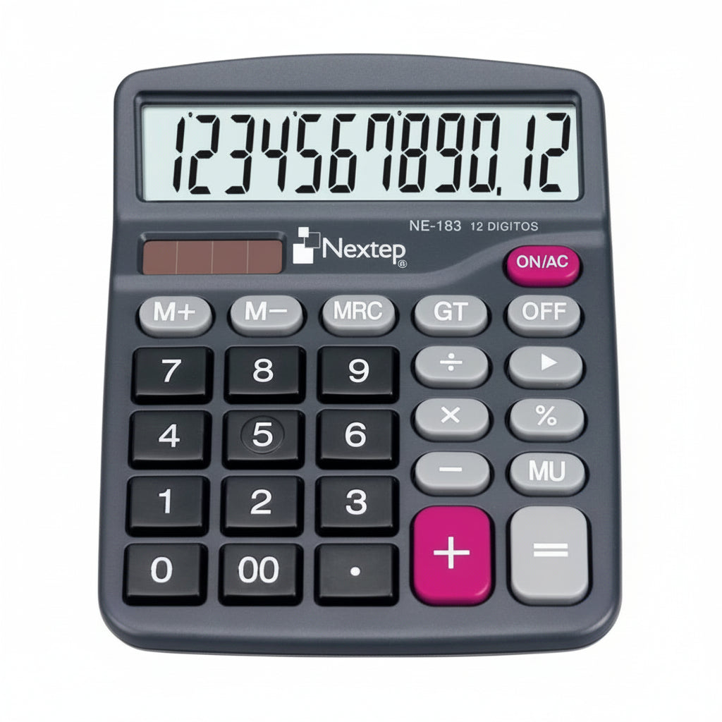 Calculadora Nextep NE-183 de 12 Dígitos | Escritorio Compacto