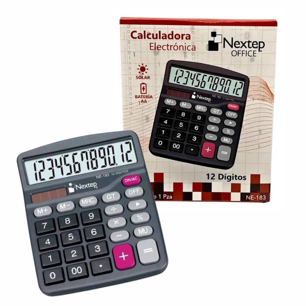 Calculadora Nextep NE-183 de 12 Dígitos | Escritorio Compacto