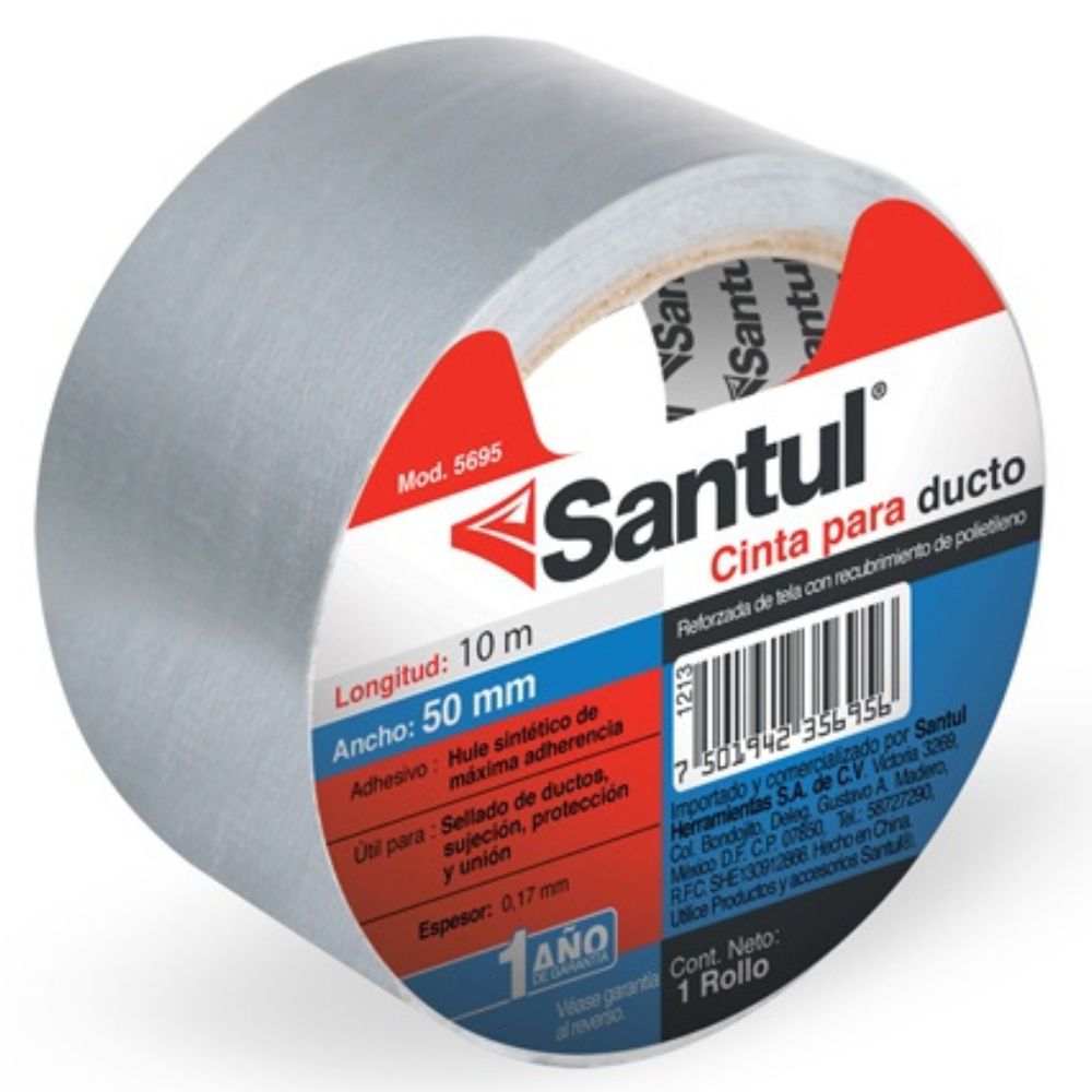 Cinta Adhesiva para Ducto Santul | 50 Metros | Color Gris