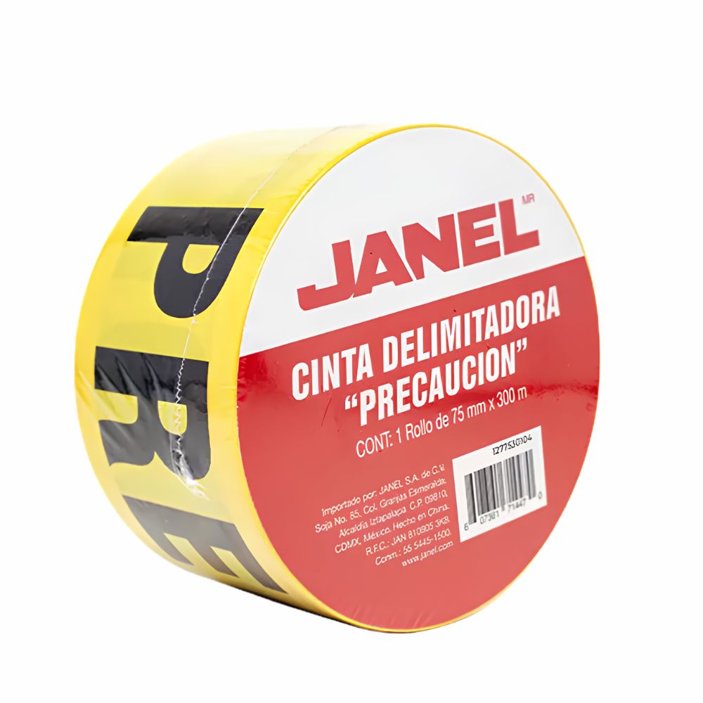 Cinta de Señalización Janel 75mm x 300m | Peligro | Roja o Amarilla