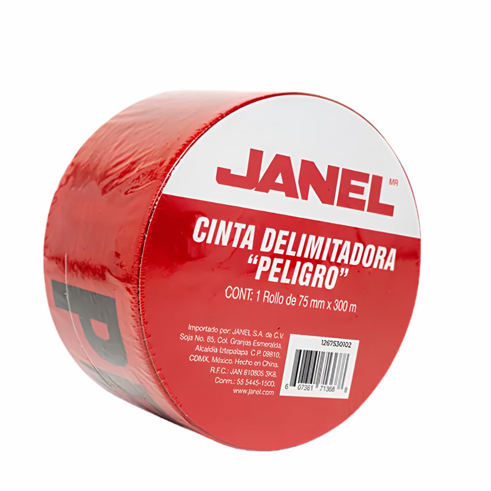 Cinta de Señalización Janel 75mm x 300m | Peligro | Roja o Amarilla