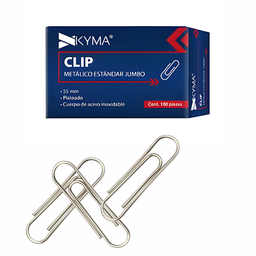 Clip Metálico KYMA JUMBO 50mm (Caja 100 Pzas) - 70 Hojas