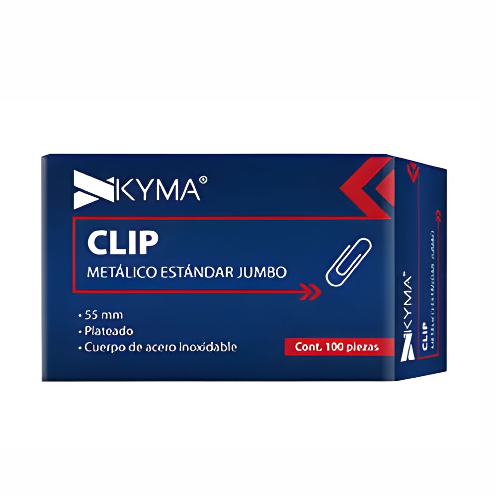 Clip Metálico KYMA JUMBO 50mm (Caja 100 Pzas) - 70 Hojas