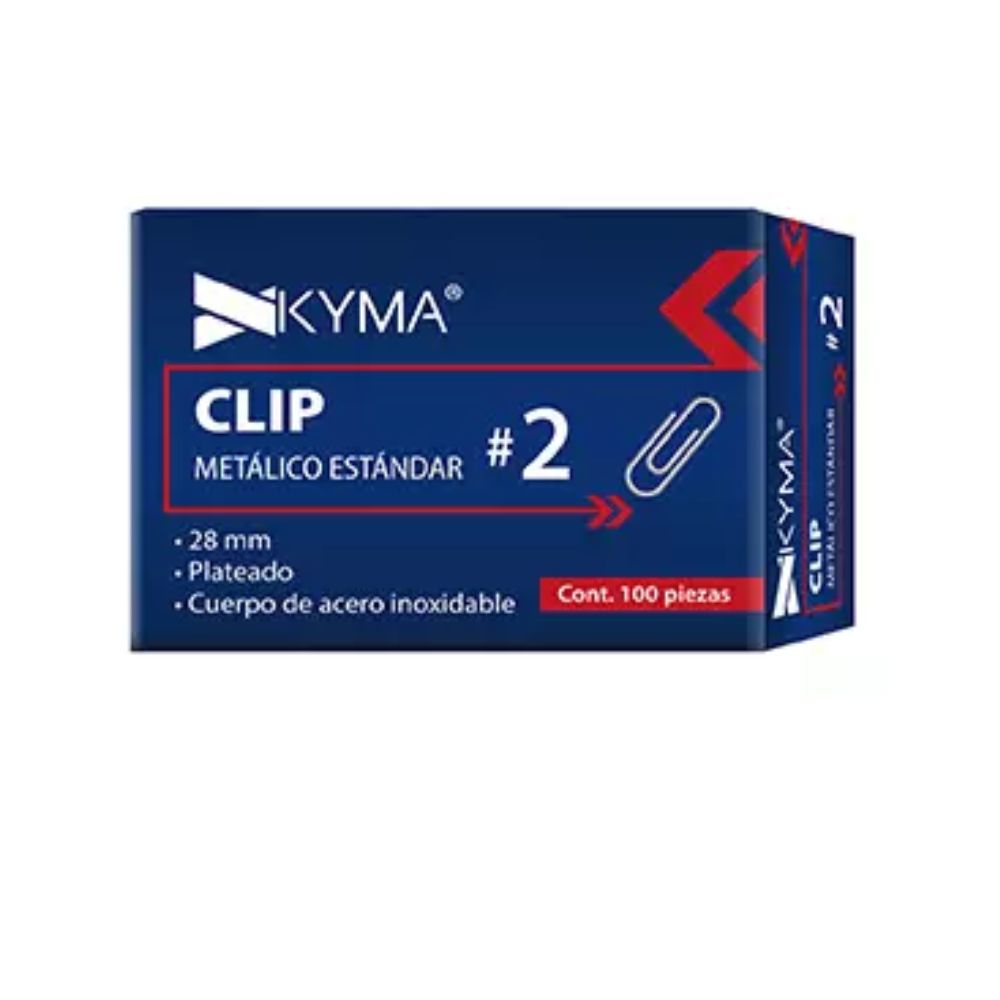 Clips Metálicos KYMA Estándar No. 1 y No. 2 (Caja 100 Pzas)