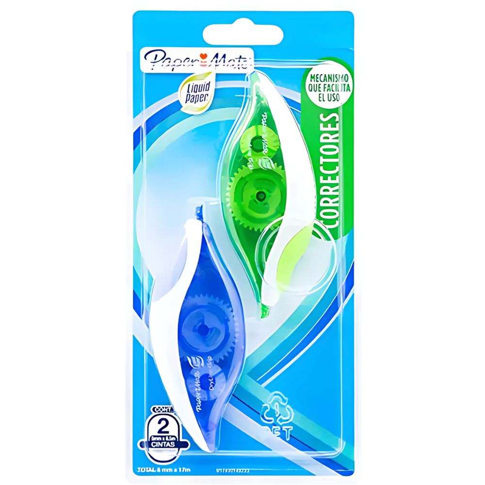 Corrector Cinta Berol Dry Line Grip | Blíster 2 Pz | 8.5 m
