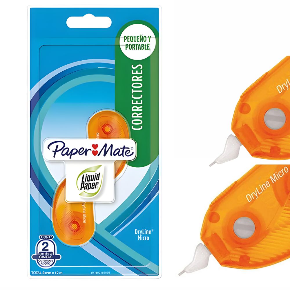Corrector en Cinta Paper Mate Micro | Blíster 2 Piezas | 5 mm x 8.5 m