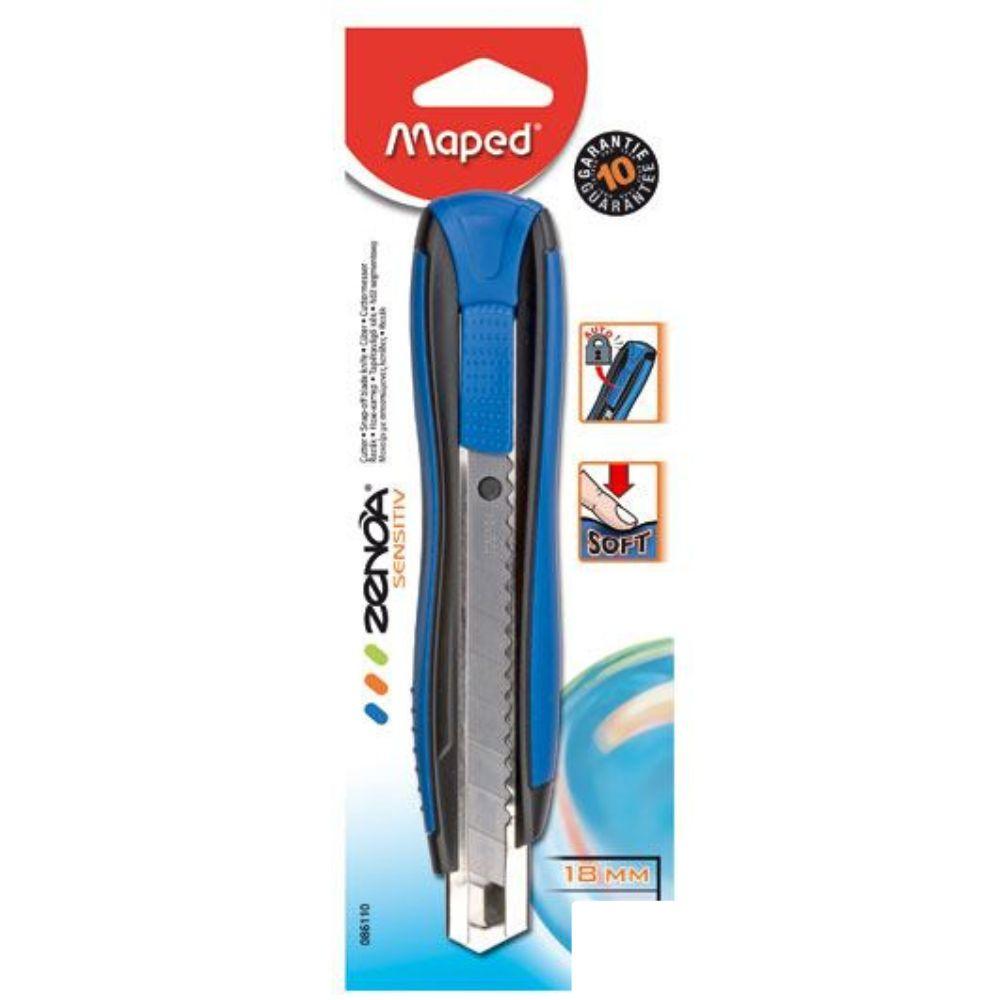 Cutter Zenoa Maped Sensitiv 18mm | Azul, Ergonómico, 86110