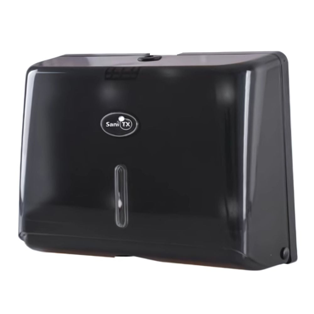 Dispensador de toalla interdoblada Nextep Sani TX NE‑635. ABS resistente, 250 hojas, color humo