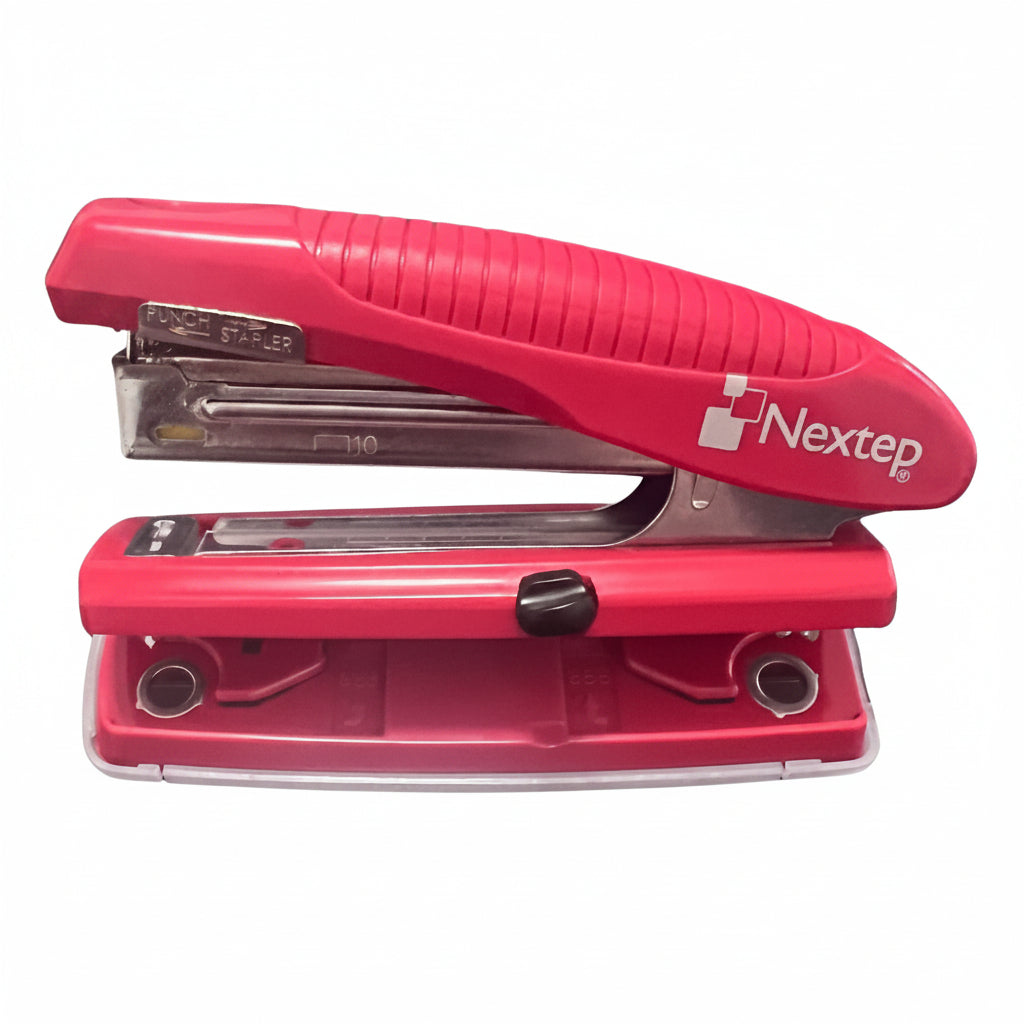 Engrapadora con Perforadora Nextep Media Tira Roja NE-105D