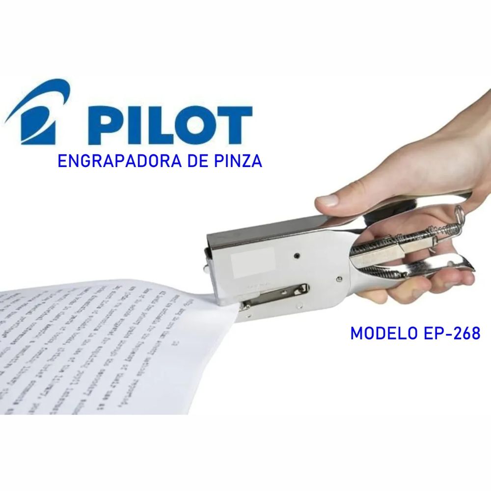 Engrapadora de Pinza Pilot EP-268 Cromada | Tira Completa | 40 Hojas