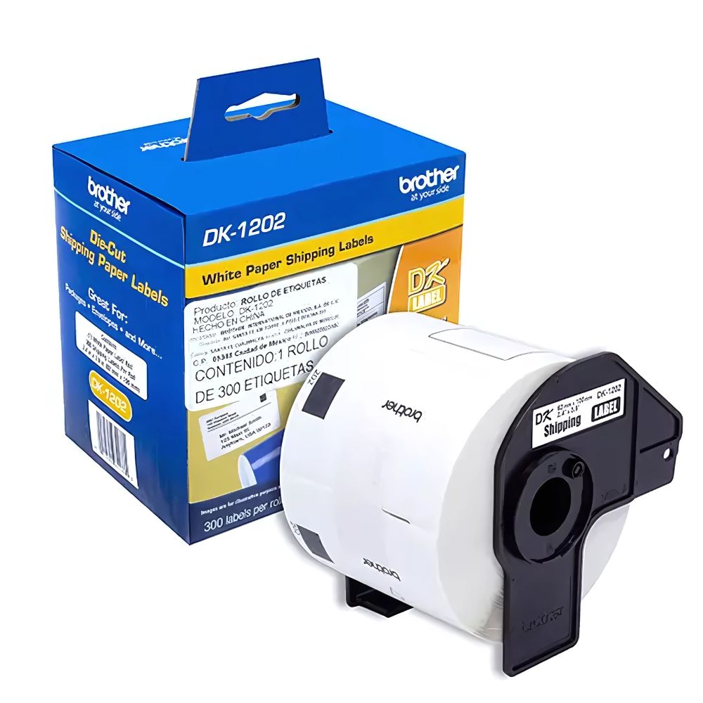 Etiquetas Brother DK1202 | 6.2x10 cm | Térmicas | Rollo 300 uds
