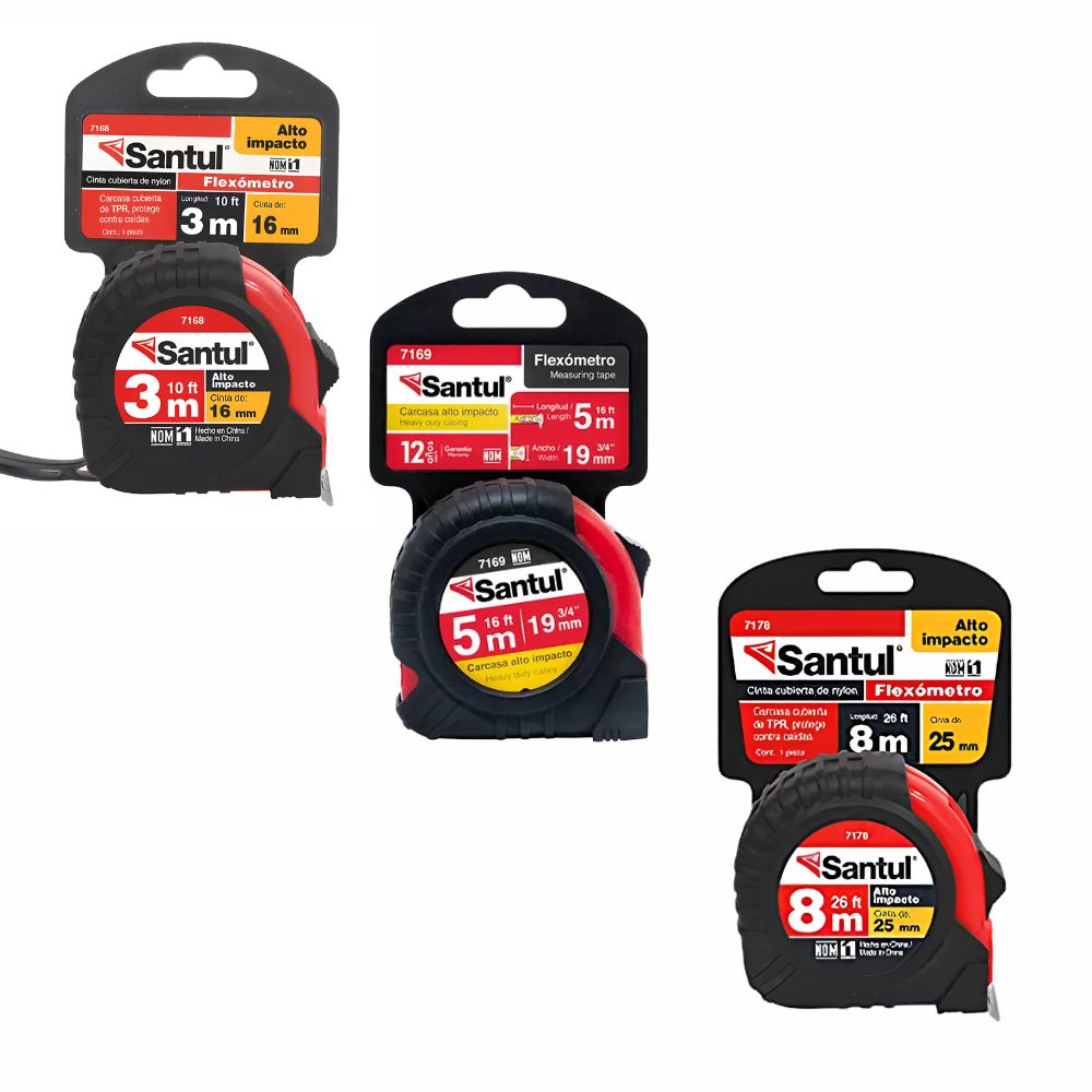 Flexómetro Santul Alto Impacto 3m 5m 8m Doble Cara