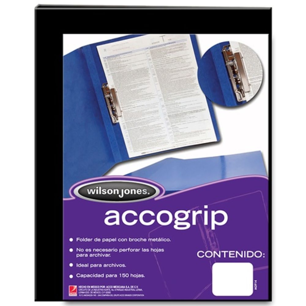 Folder accogrip carta ACCO  negro  con palanca P0962