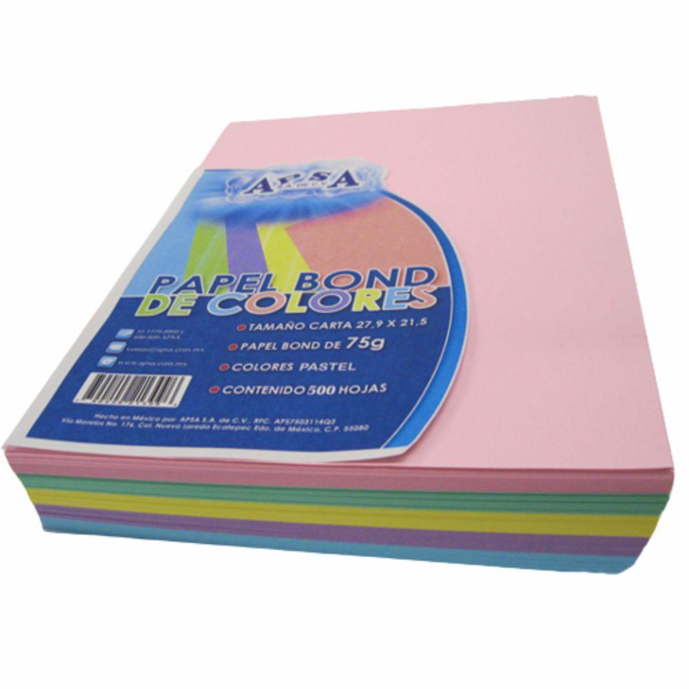 Hojas Tamaño Carta Apsa Colores Intensos y Pastel Paquete Con 500 Hojas c/u - Colmenero Shop