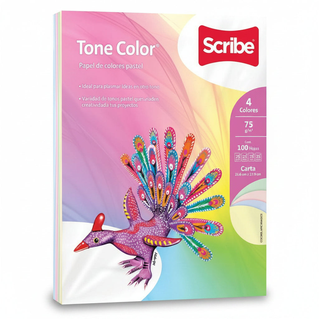 Hojas Scribe Tone Color Pastel | Carta 75g Surtido 100 Hojas