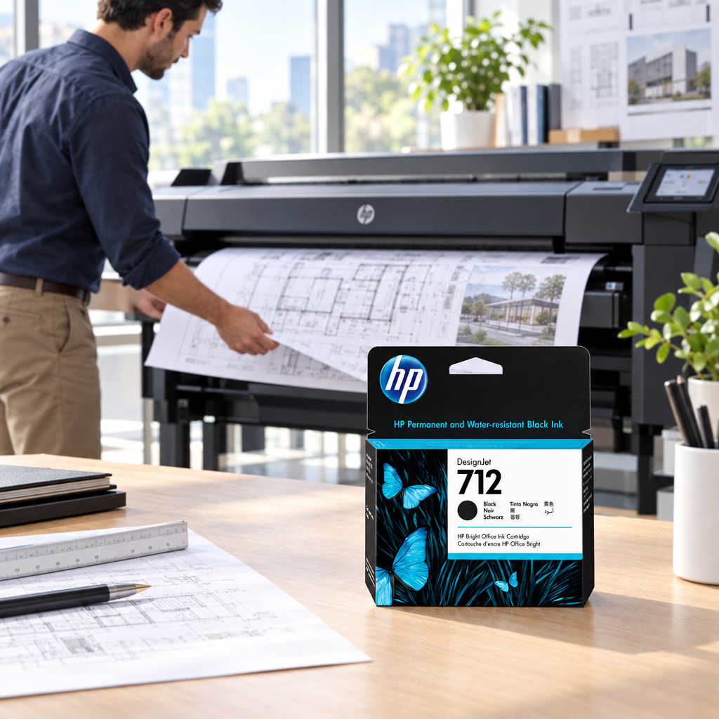Cartucho de tinta HP 712 negro 3ED71A para plotters HP DesignJet serie T200 y T600