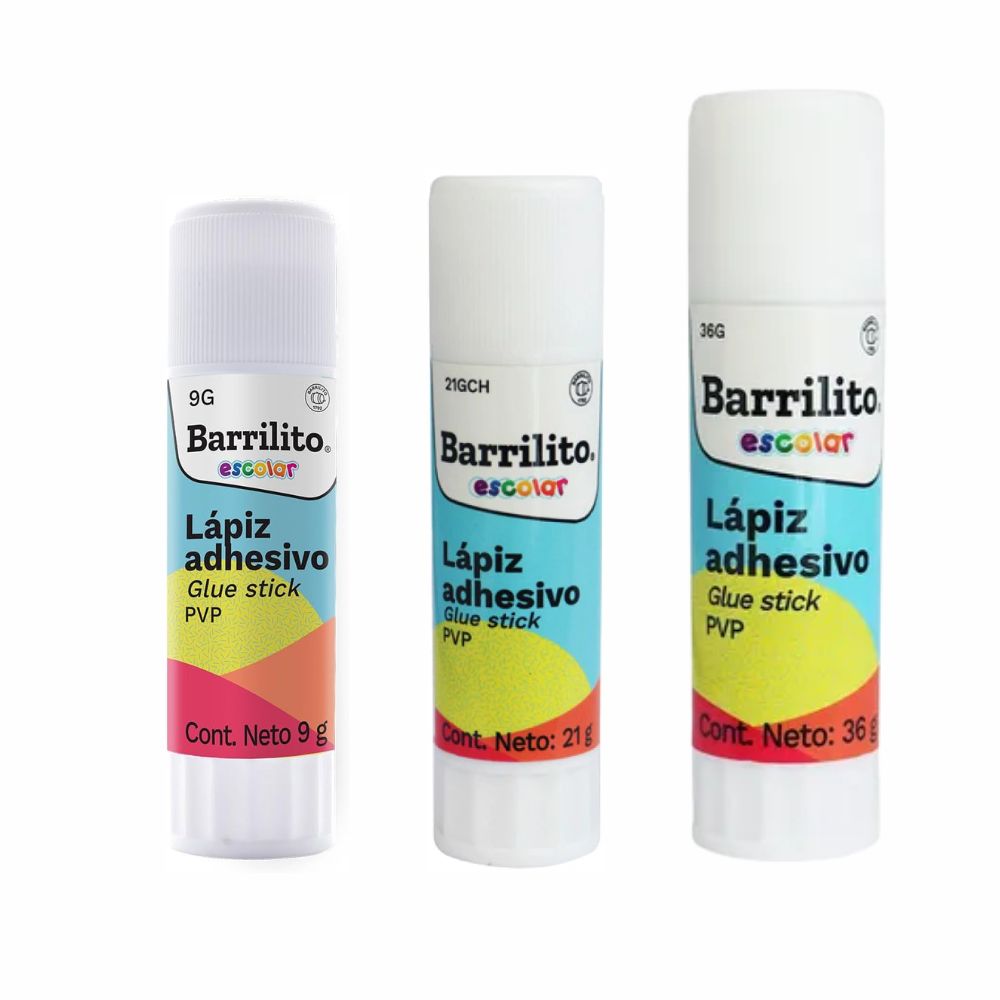 Lápiz Adhesivo Barrilito Blanco | Pegamento en Barra 9g 21g 36g